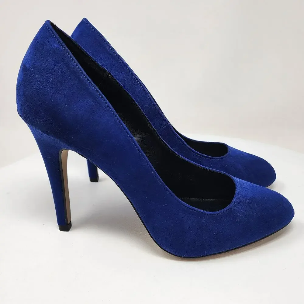 Rock & Republic Gwen Stiletto Pumps Women 9M Royal Blue Faux Suede Almond Toe